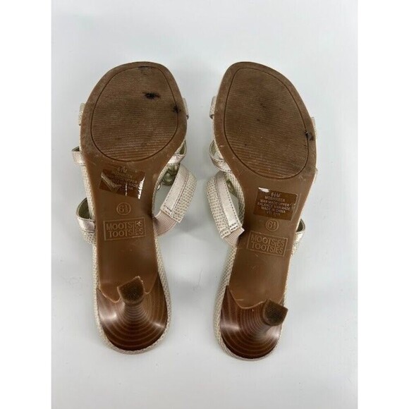 Mootsies Tootsies Open Toe Gold Straps Leather Heeled Sandals - 6  1/2 - Picture 5 of 6